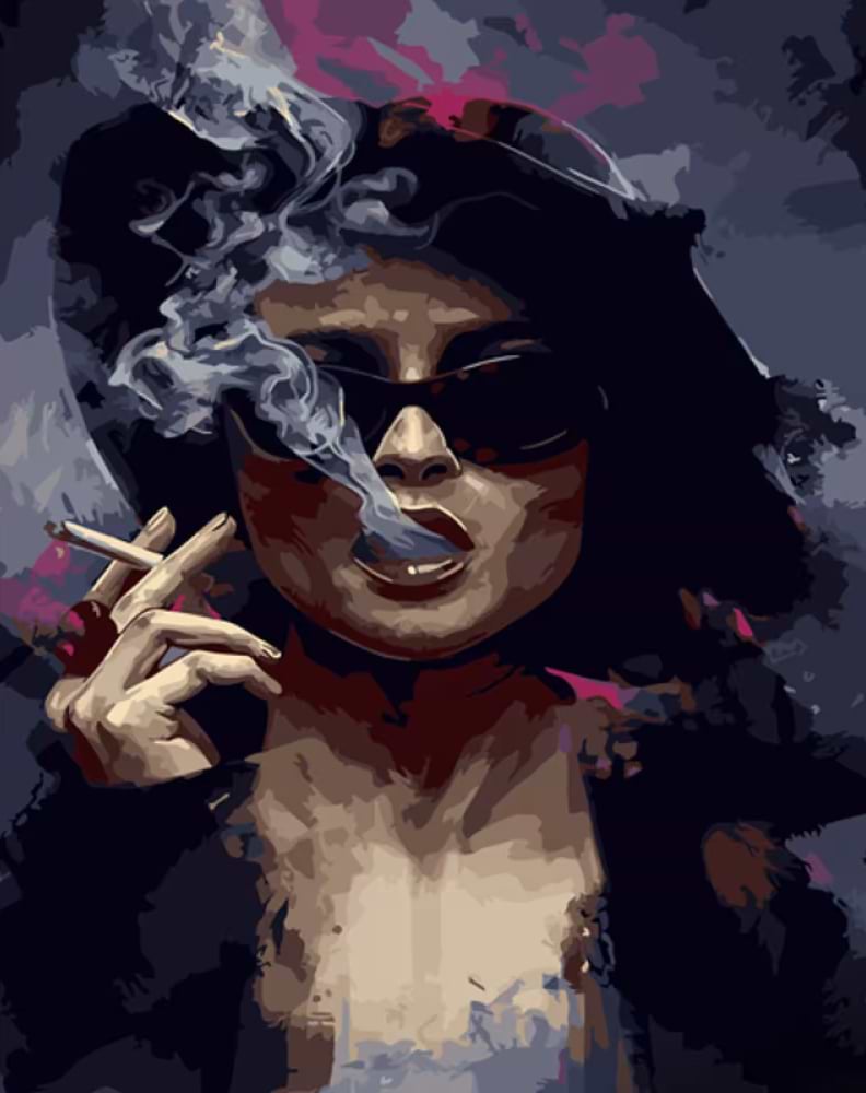 Картина за номерами Strateg Леді з сигарою 40х50 см (GS1283) - Фото 1