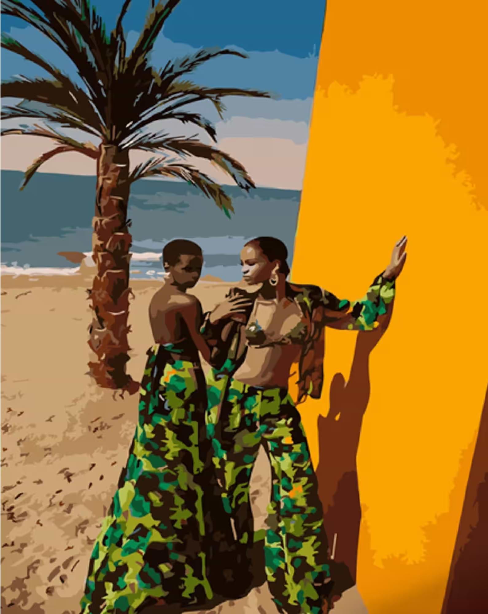 Картина за номерами Strateg Дівчата сонця 40х50 см (GS1293)