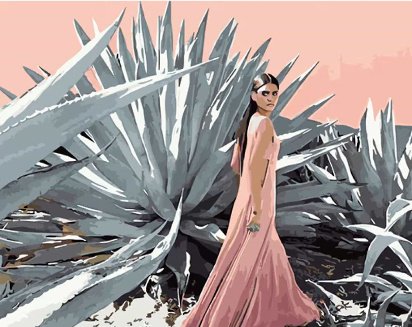 Картина за номерами Strateg Біля алоє 40х50 см (GS1322)