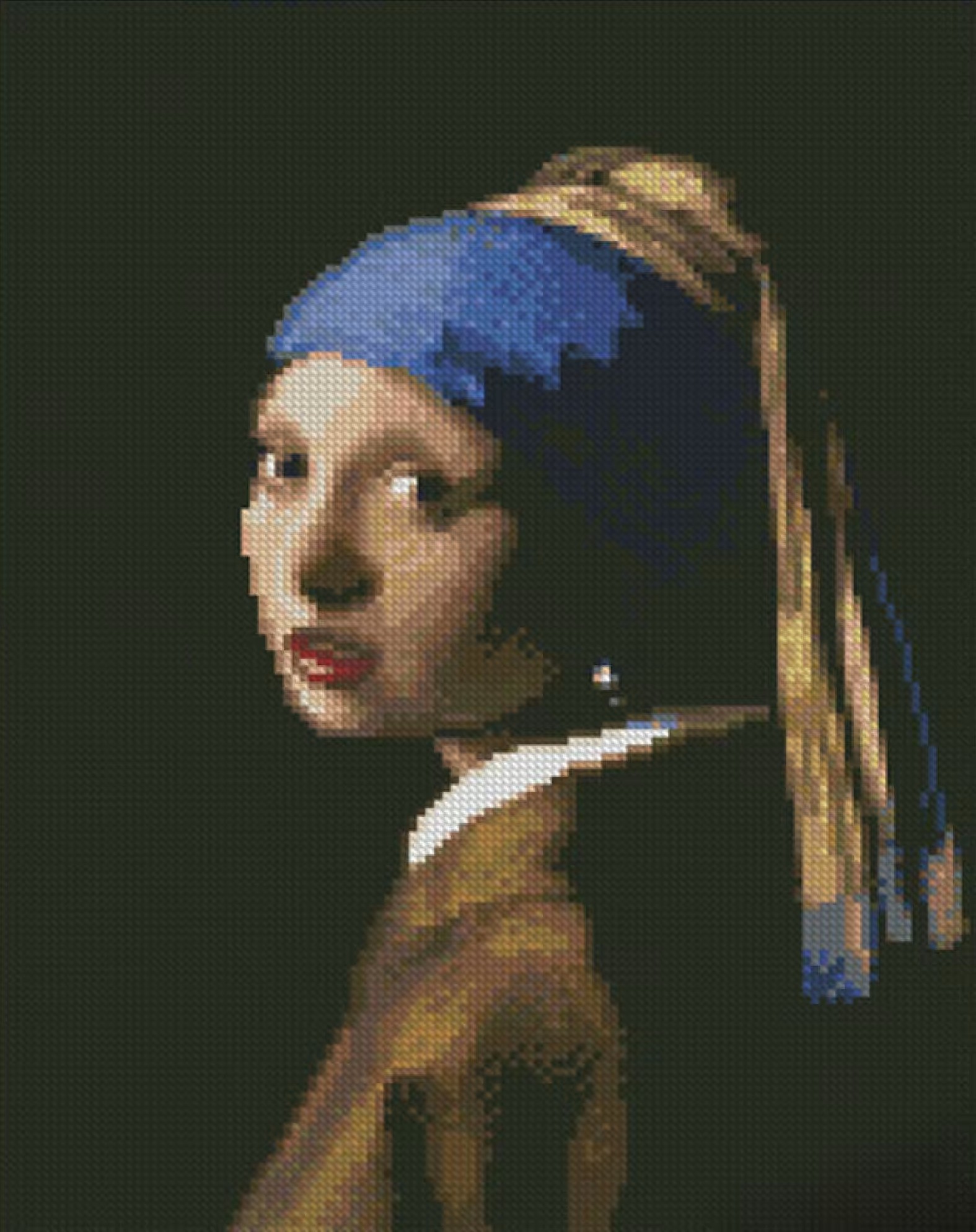 Алмазний живопис Strateg Дівчина з перлиною 30х40 см (KB070) - Фото 1