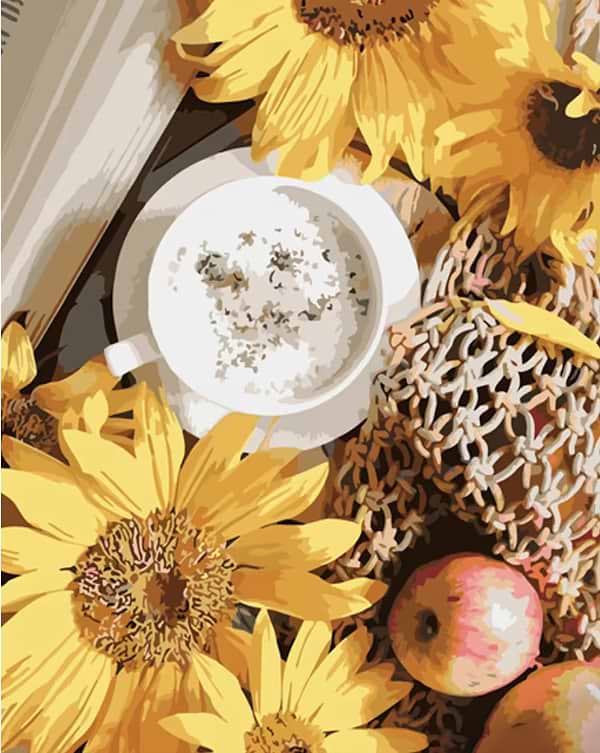 Фото - Картина по номерам Strateg Напиток у подсолнечников 40х50 см (GS1360)