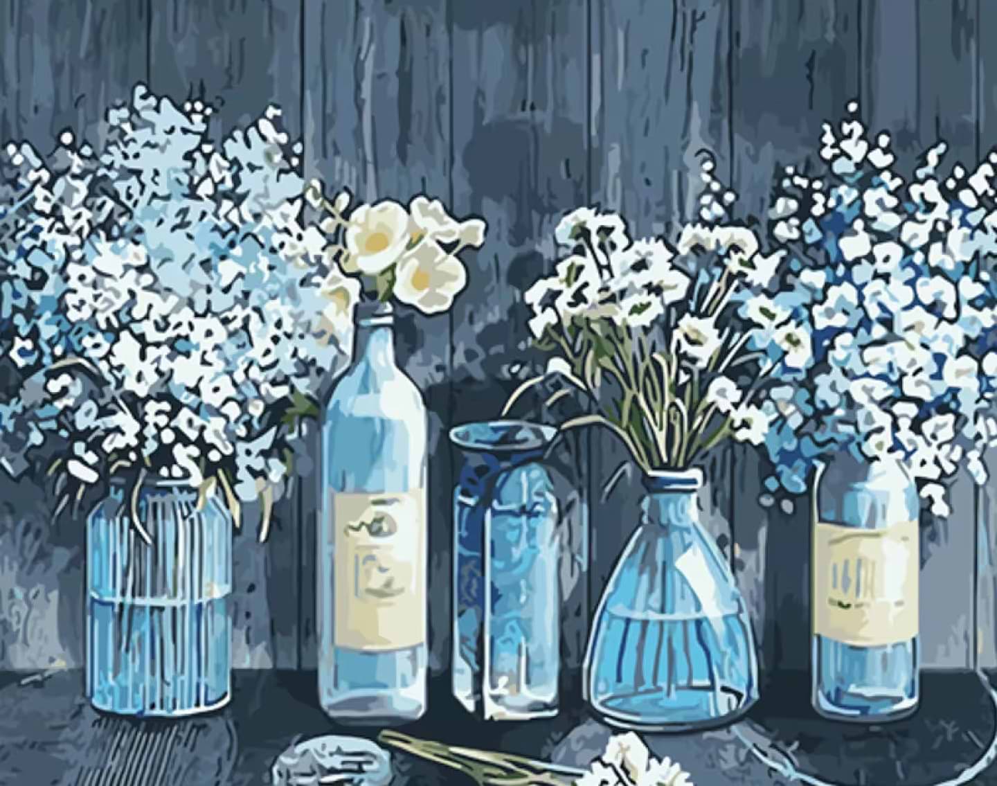 Картина за номерами Strateg Вази з квітами 40х50 см (GS1404)