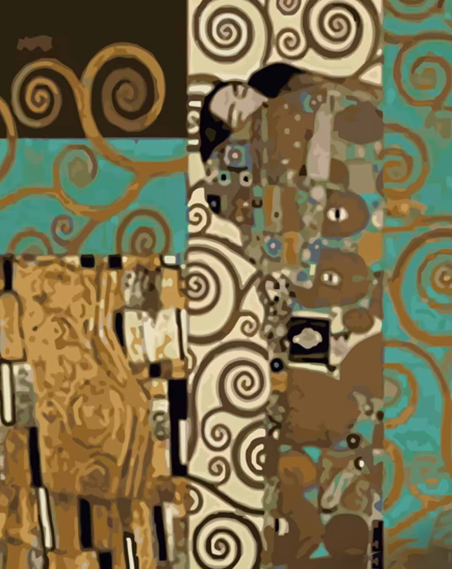 Картина за номерами Strateg Обійми в стилі Клімпта 40х50 см (GS1413)