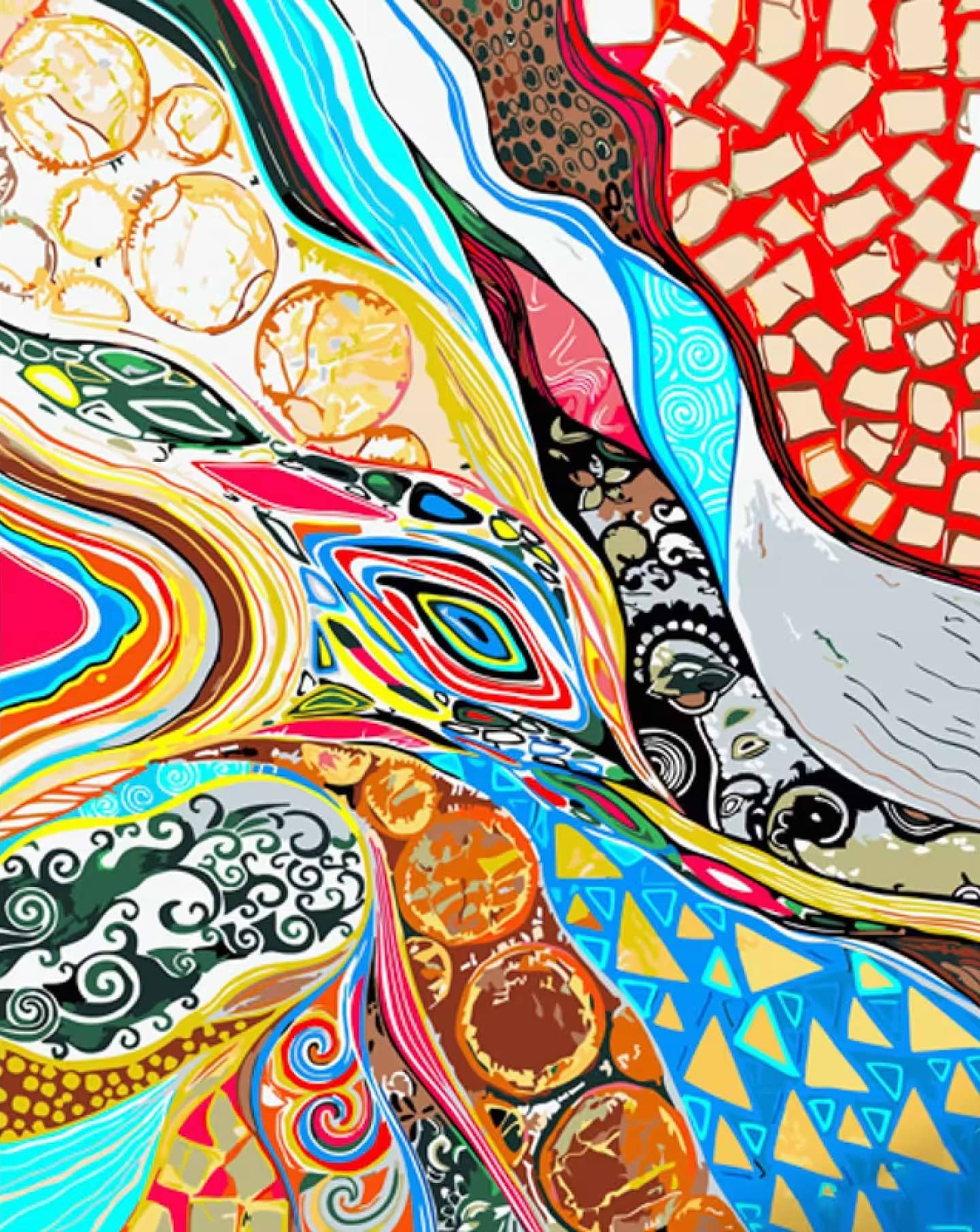 Картина за номерами Strateg Яскраві абстракції 40х50 см (GS1422)