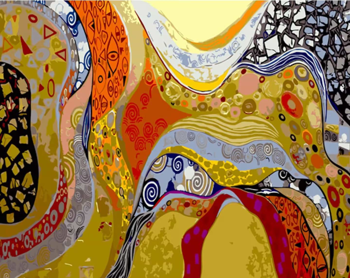 Картина за номерами Strateg Помаранчева абстракція 40х50 см (GS1425)