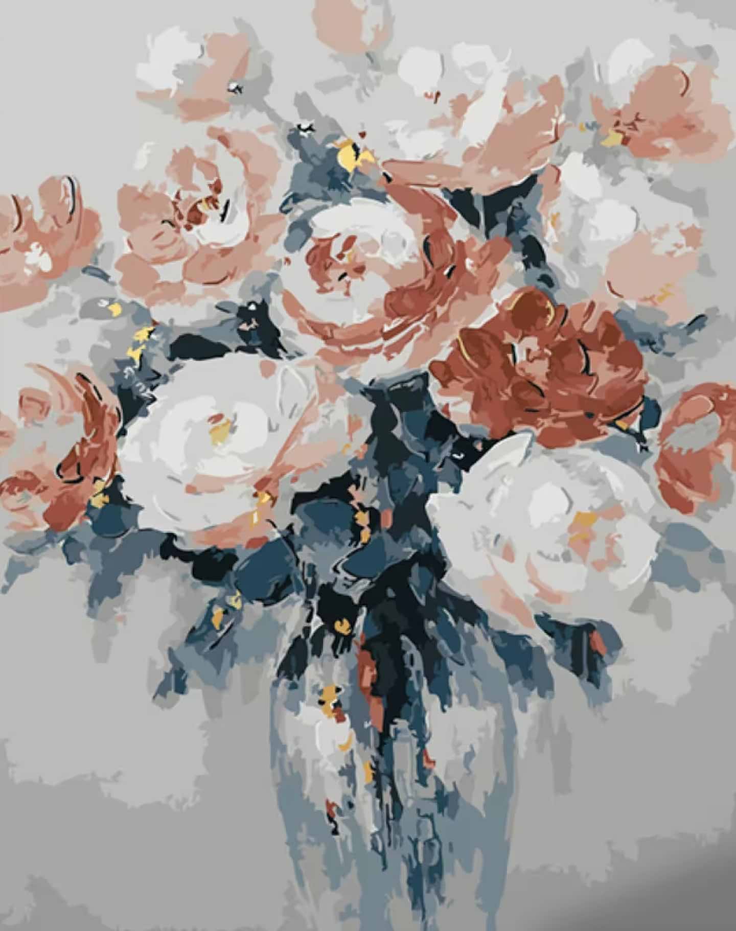 Картина за номерами Strateg Пастельні півонії 40х50 см (GS1437)