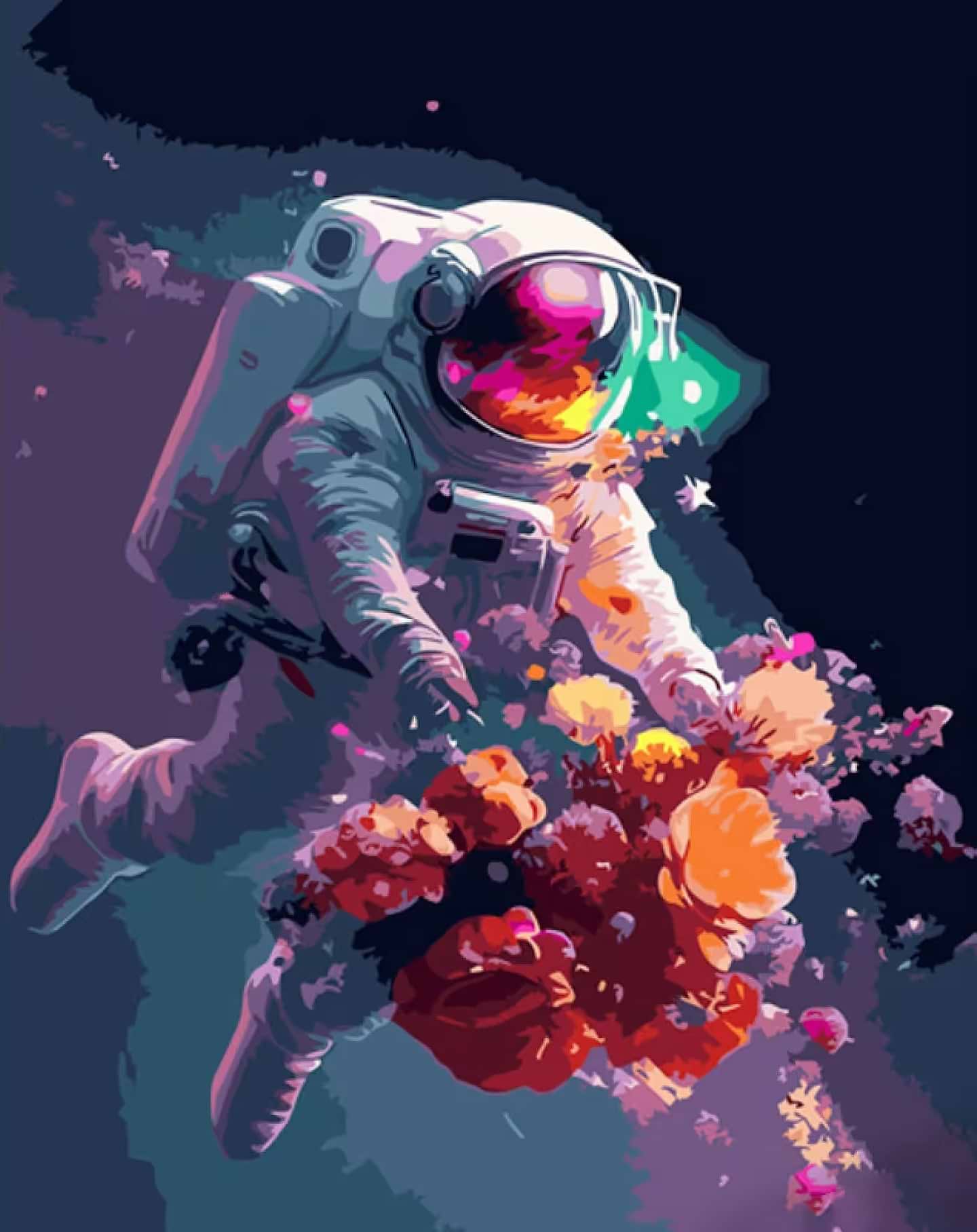 Картина за номерами Strateg Космічний букет 40х50 см (GS1465)