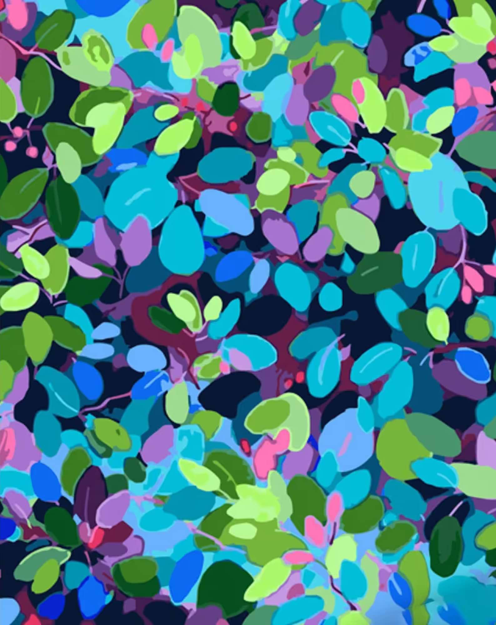 Картина за номерами Strateg Різнокольорові листочки 40х50 см (GS1509)