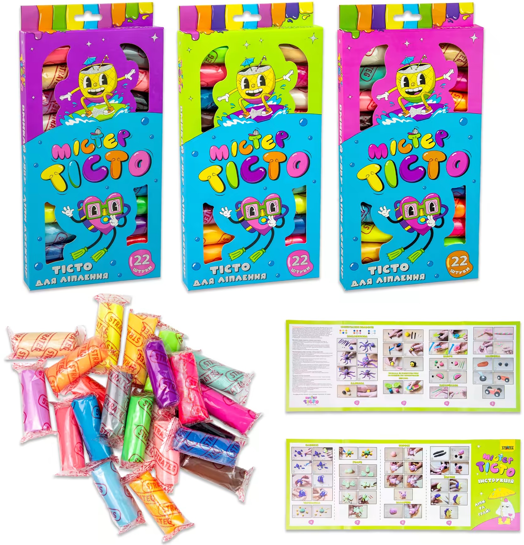 Ліплення з тіста Strateg Містер тісто 22 шт. українською мовою (41003)
