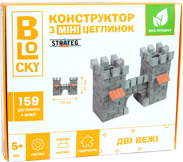 Фото - Конструктор из природных материалов Strateg BLOCKY Две башни (31021)