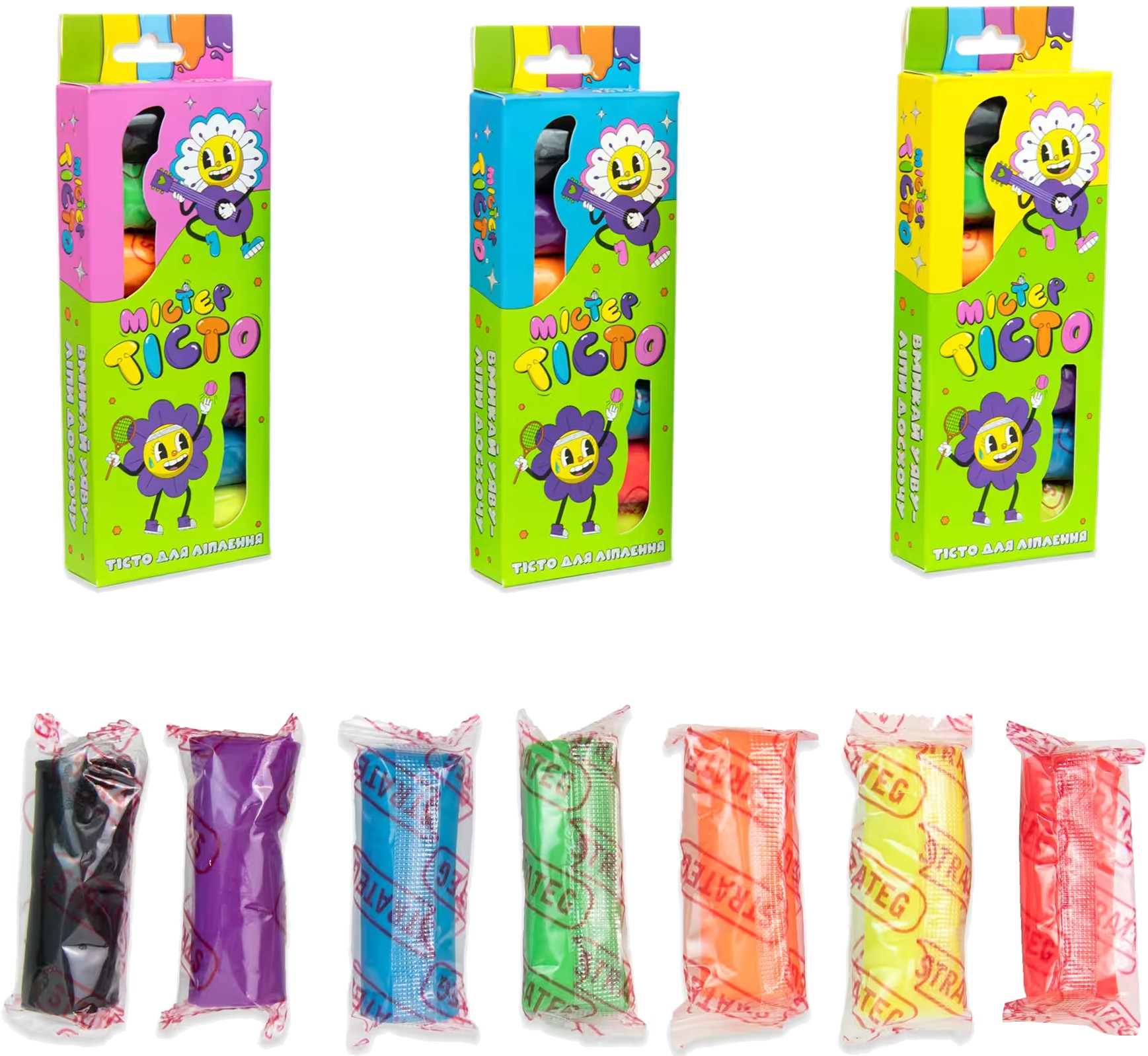 Ліплення з тіста Strateg Містер тісто 7 шт. українською мовою (41001)