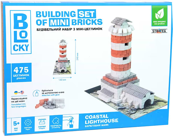 Фото - Конструктор з природних матеріалів Strateg BLOCKY Береговий маяк (31009)