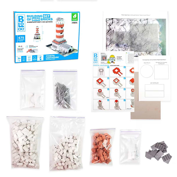 Фото - Конструктор з природних матеріалів Strateg BLOCKY Береговий маяк (31009)