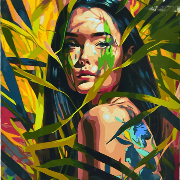 Фото - Картина за номерами Strateg Дівчина 50х50 см (АА001