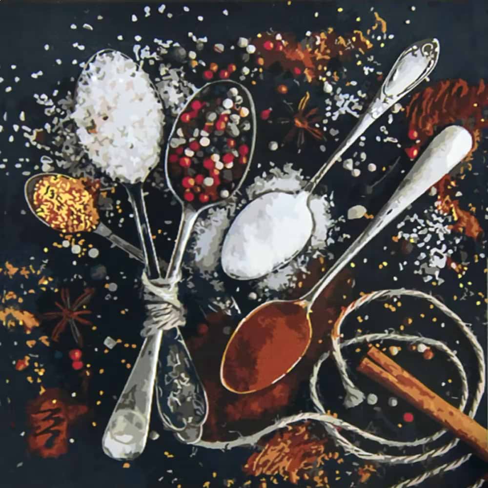 Картина за номерами Strateg Барвисті спеції 50х50 см (АА004)