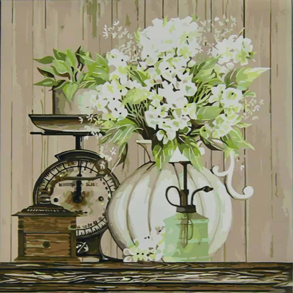 Картина по номерам Strateg Кувшин с цветами 50х50 см (АА010)