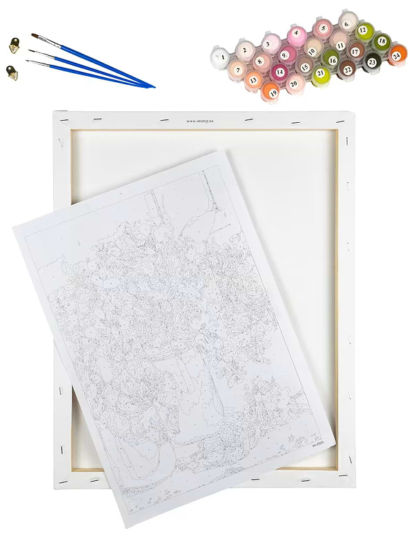 Фото - Картина за номерами Strateg Поле маків 50х50 см (АА021)