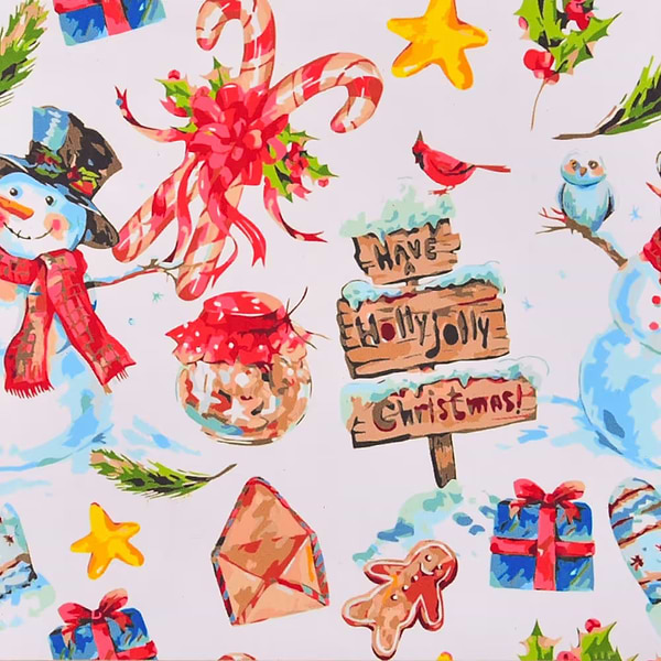 Фото - Картина за номерами Strateg Новорічний настрій 40х40 см (SK056)