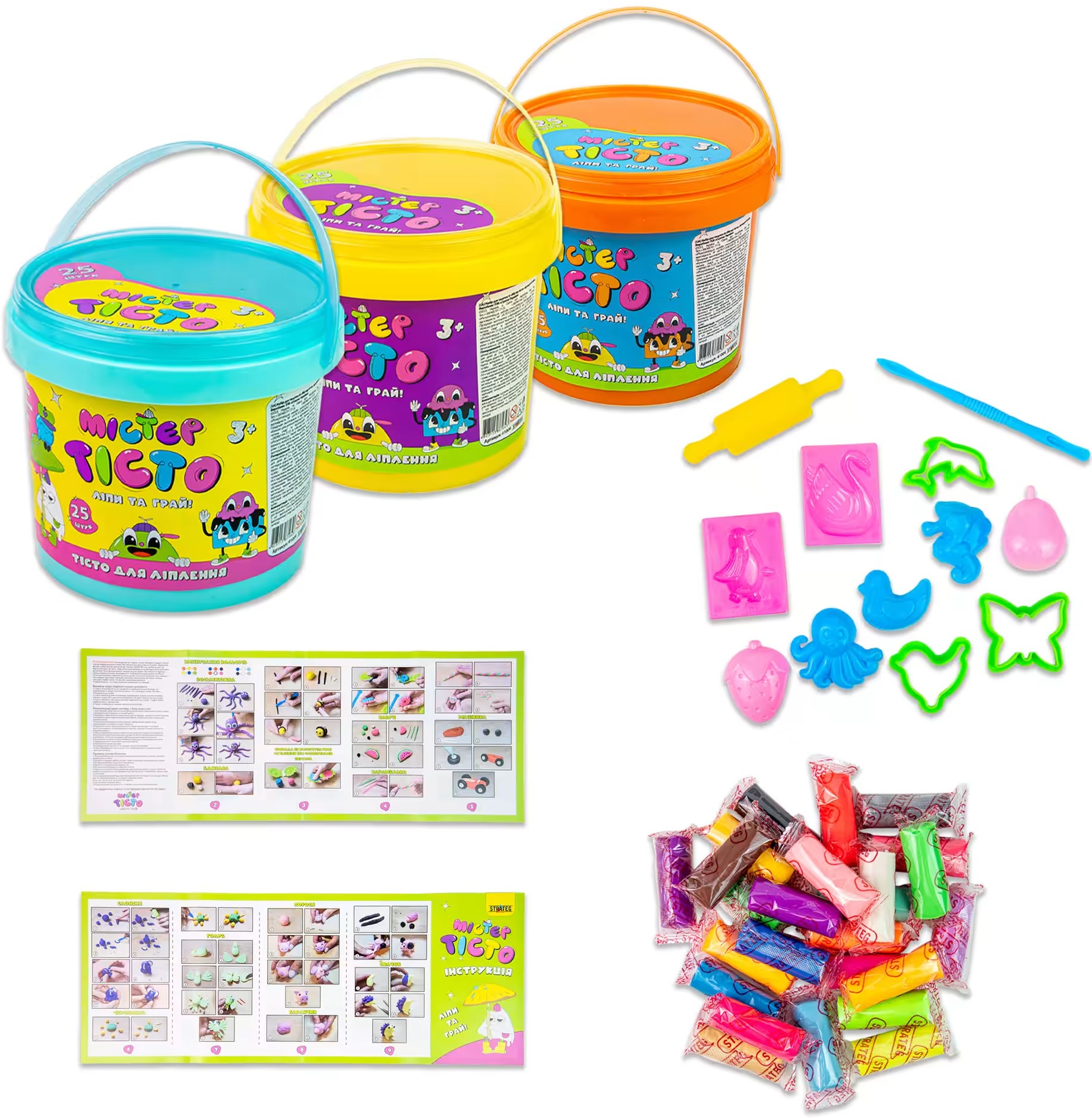 Ліплення з тіста Strateg Містер тісто 25 шт. українською мовою (41004)