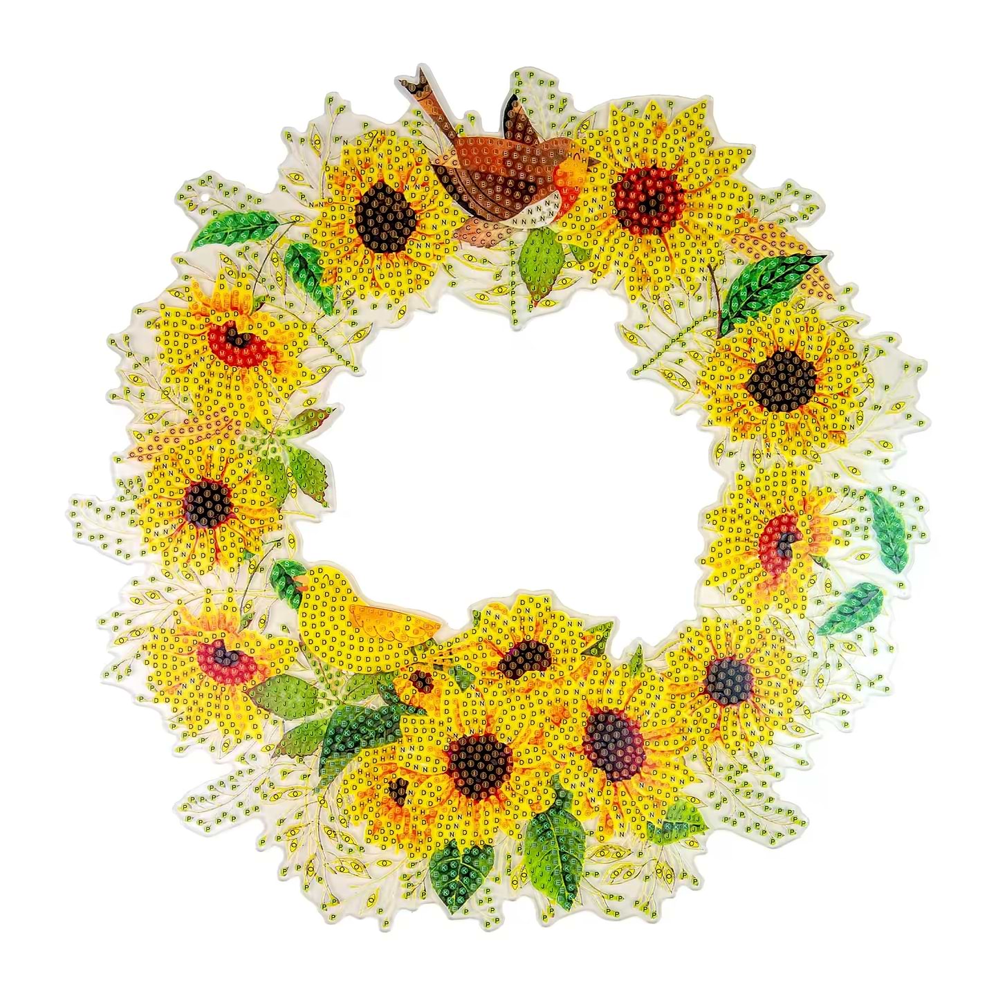 Алмазний живопис Strateg Віночок із соняшників 30х30 см (HHE26387)