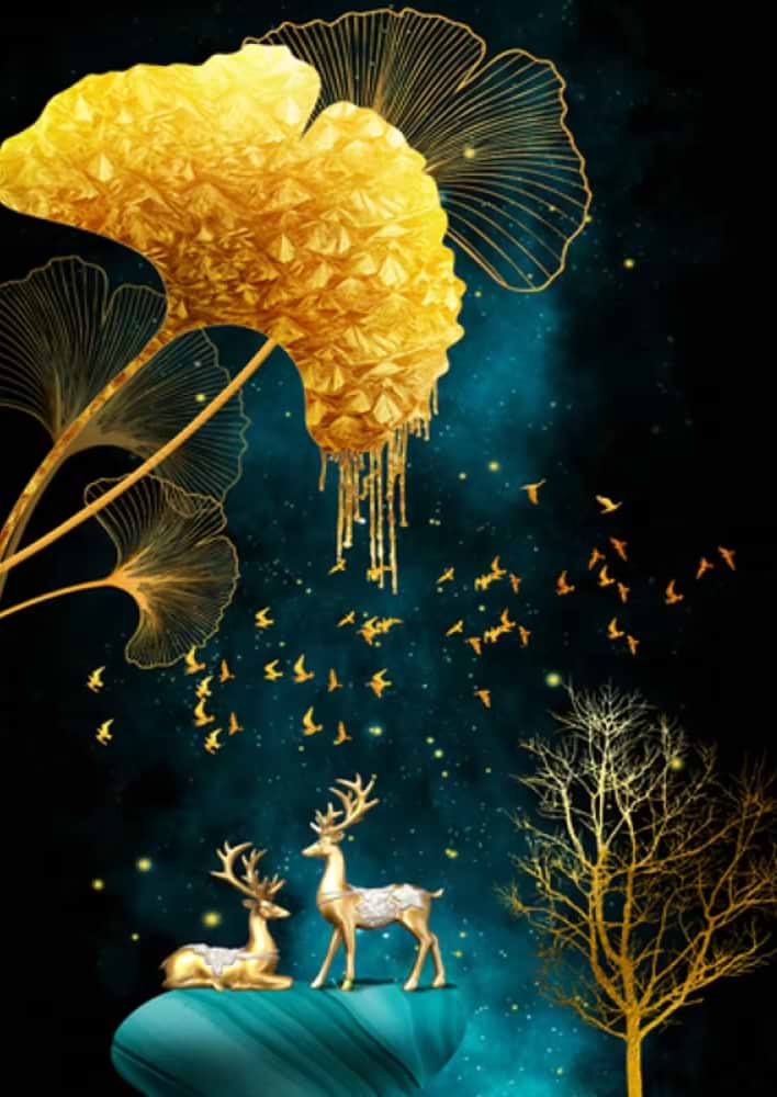 Алмазний живопис Strateg Олені в нічному сяйві 30х40 см (JSDF82142) - Фото 1