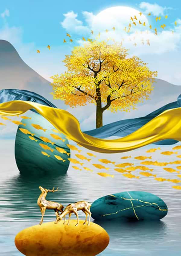 Фото - Алмазная живопись Strateg Золотая антилопа 30х40 см (JSDF82153)