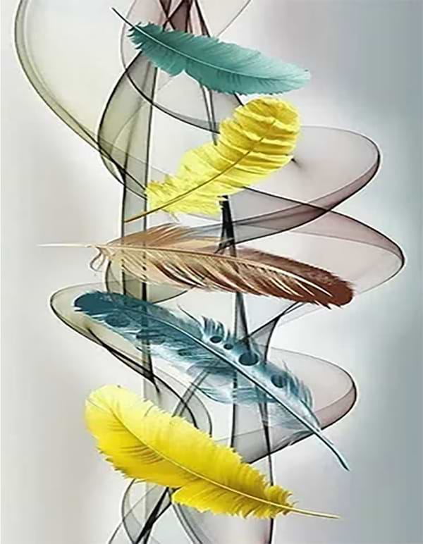 Фото - Алмазная живопись Strateg Абстракция с перьями 40х50 см (JSFH85902)