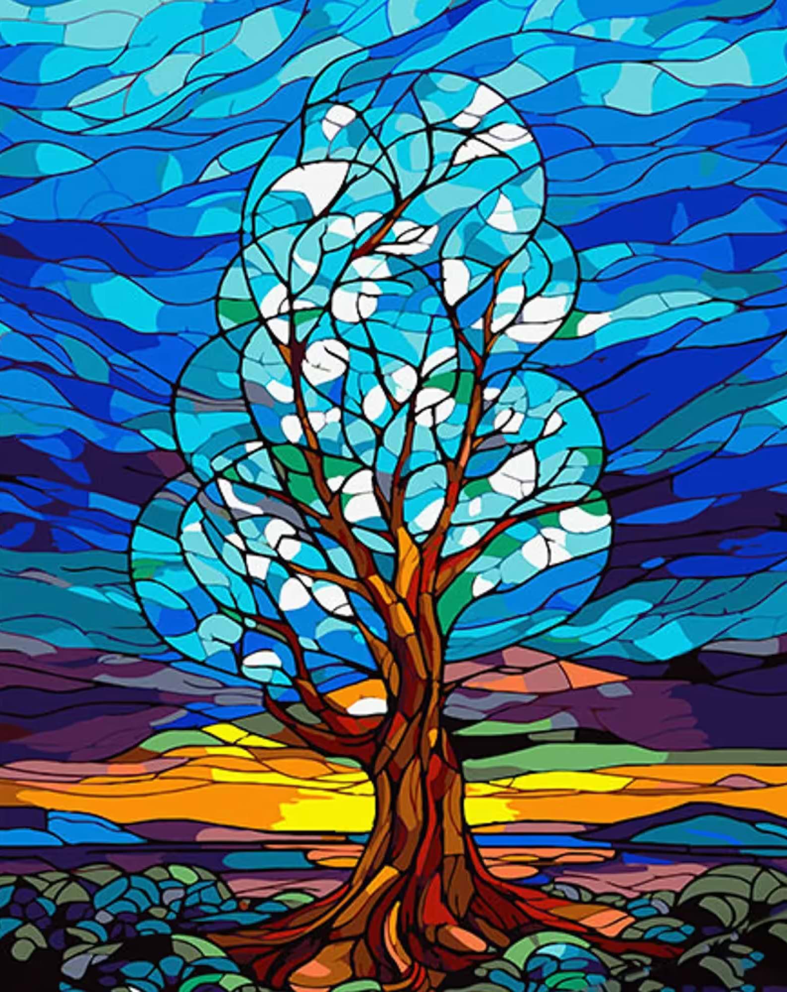 Картина по номерам Strateg Дерево перемен 40х50 см Сюжет № 2 (AH1084)