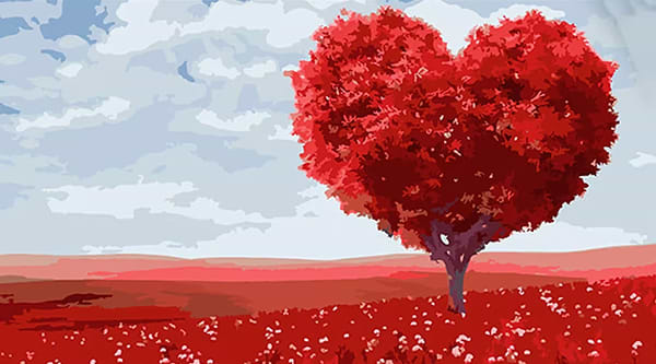 Фото - Картина по номерам Strateg Дерево-сердце 50х25 см (WW175)