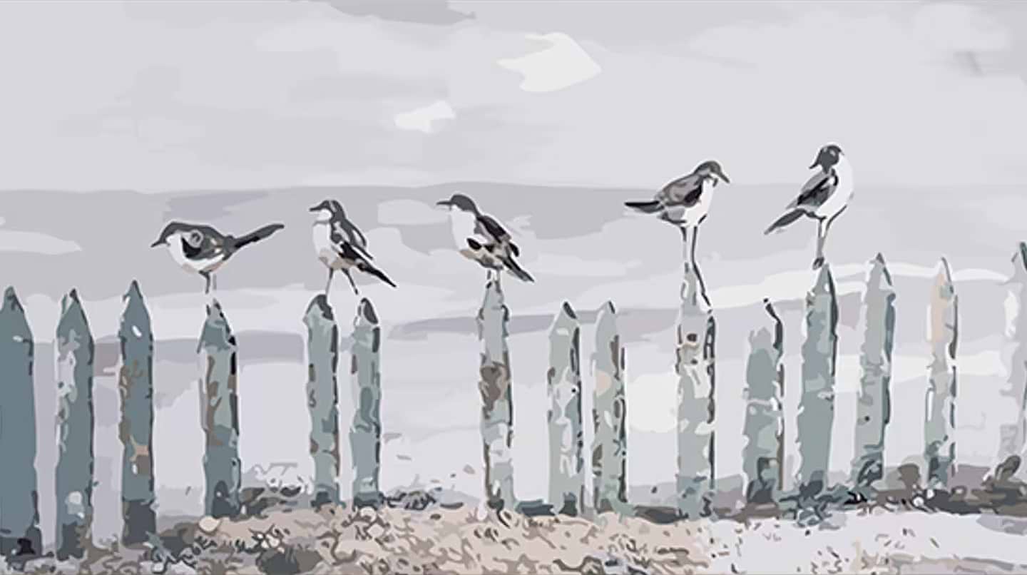 Картина за номерами Strateg Чайки на стовпчиках 50х25 см (WW184) - Фото 1