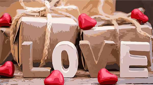 Фото - Картина за номерами Strateg LOVE 50х25 см (WW188)