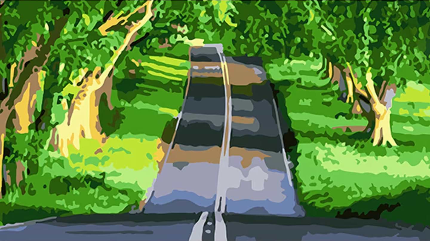 Картина за номерами Strateg Дорога в тіні дерев 50х25 см (WW196)