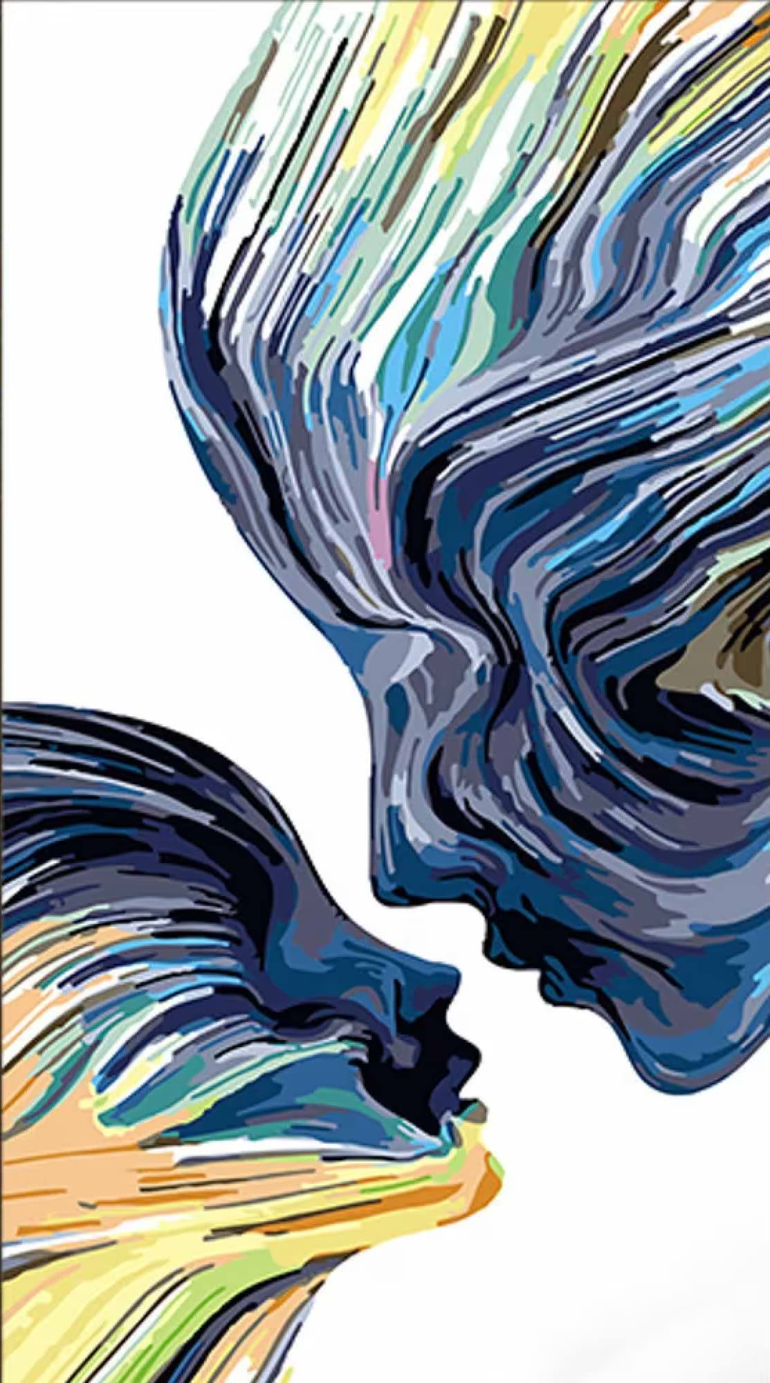 Картина за номерами Strateg Абстрактні обличчя 50х25 см (WW217)