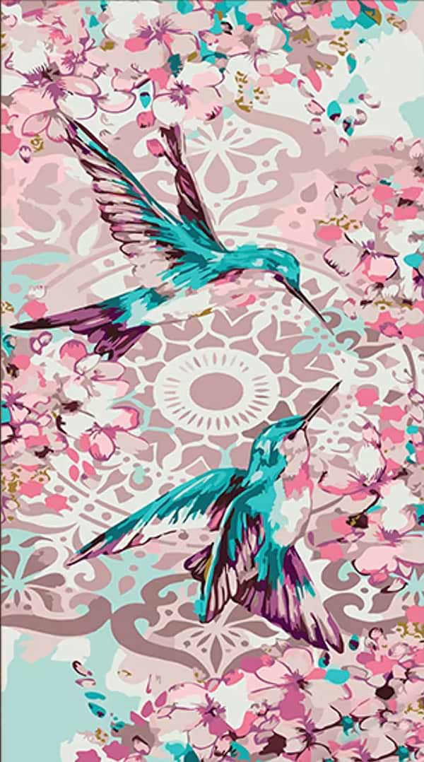 Фото - Картина по номерам Strateg Пара колибри 50х25 см (WW236) Фото - Картина по номерам Strateg Пара колибри 50х25 см (WW236)