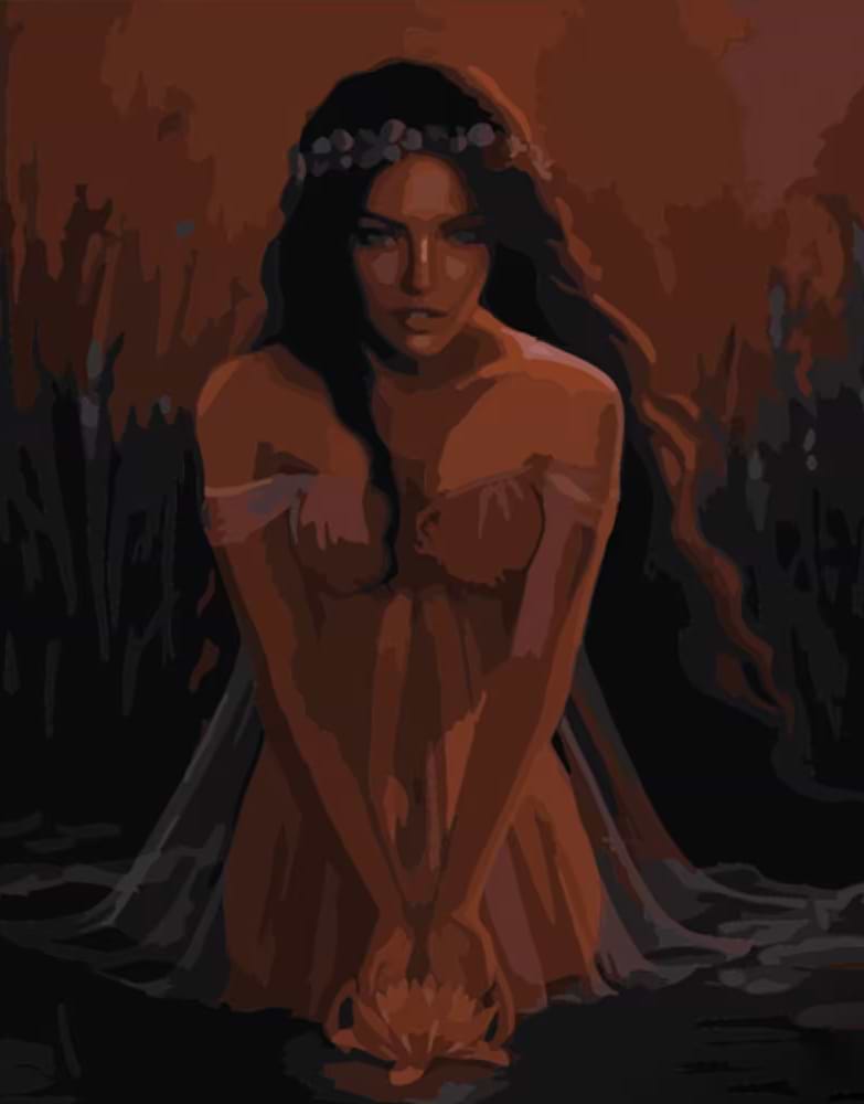 Картина за номерами Strateg Річкова фея 40х50 см (DY354)