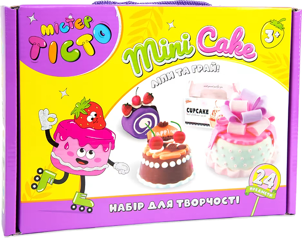 Фото - Лепка из теста Strateg Мистер тесто Mini Cake на украинском языке (41007)