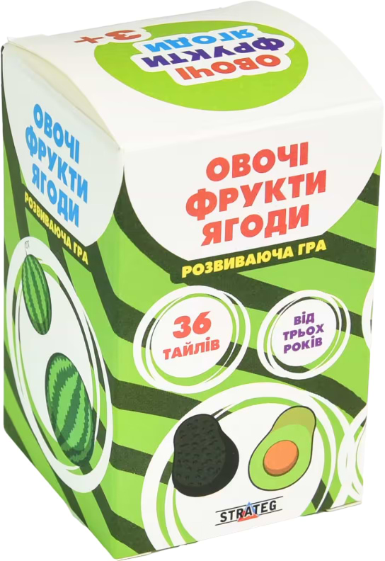 Настільна гра (3-4 роки) Strateg Овочі, фрукти, ягоди українською мовою (30772) - Фото 1