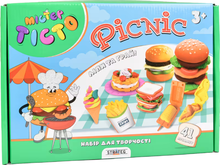 Ліплення з тіста Strateg Містер тісто Picnic українською мовою (41015)