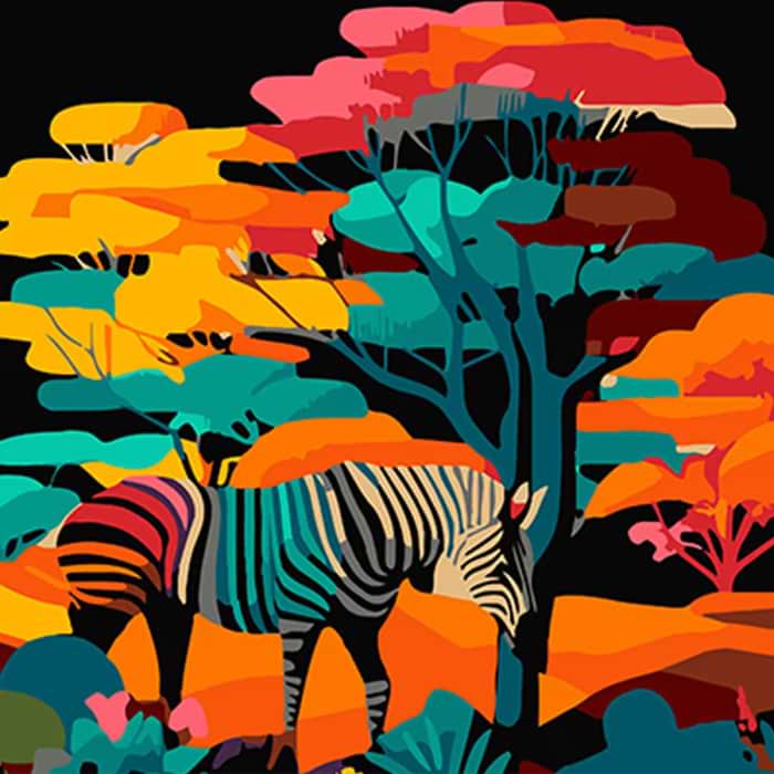 Картина за номерами Strateg Зебра на тлі природи 40х40 см (AV4040-57)