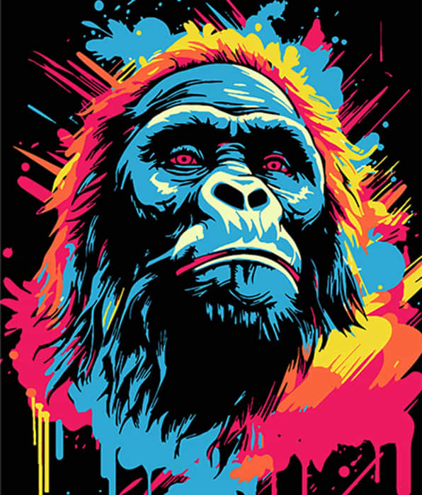 Фото - Картина по номерам Strateg Примат на холсте 40х50 см (AH1132)