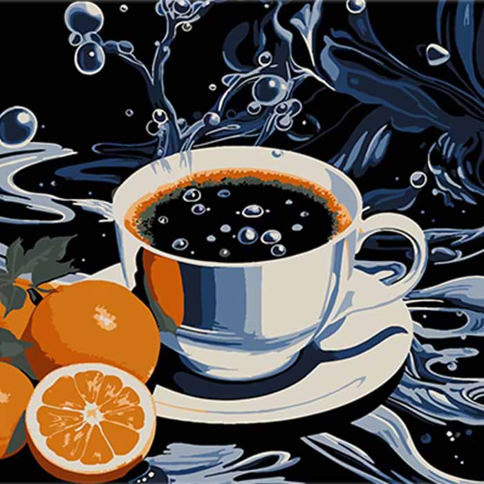 Картина по номерам Strateg Кофе с цитрусовыми нотками 30х30 см (SH3030-16)