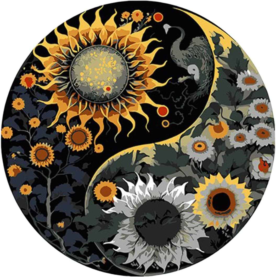 Вініл за номерами Strateg Соняшник Інь-Ян 30х30 см (GP-1)