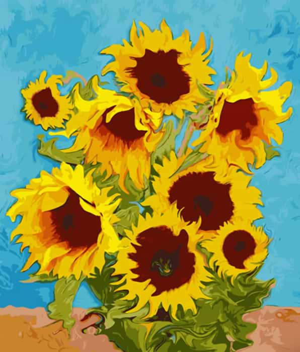 Картина по номерам Strateg Золотые подсолнухи 40х50 см (MZ036)