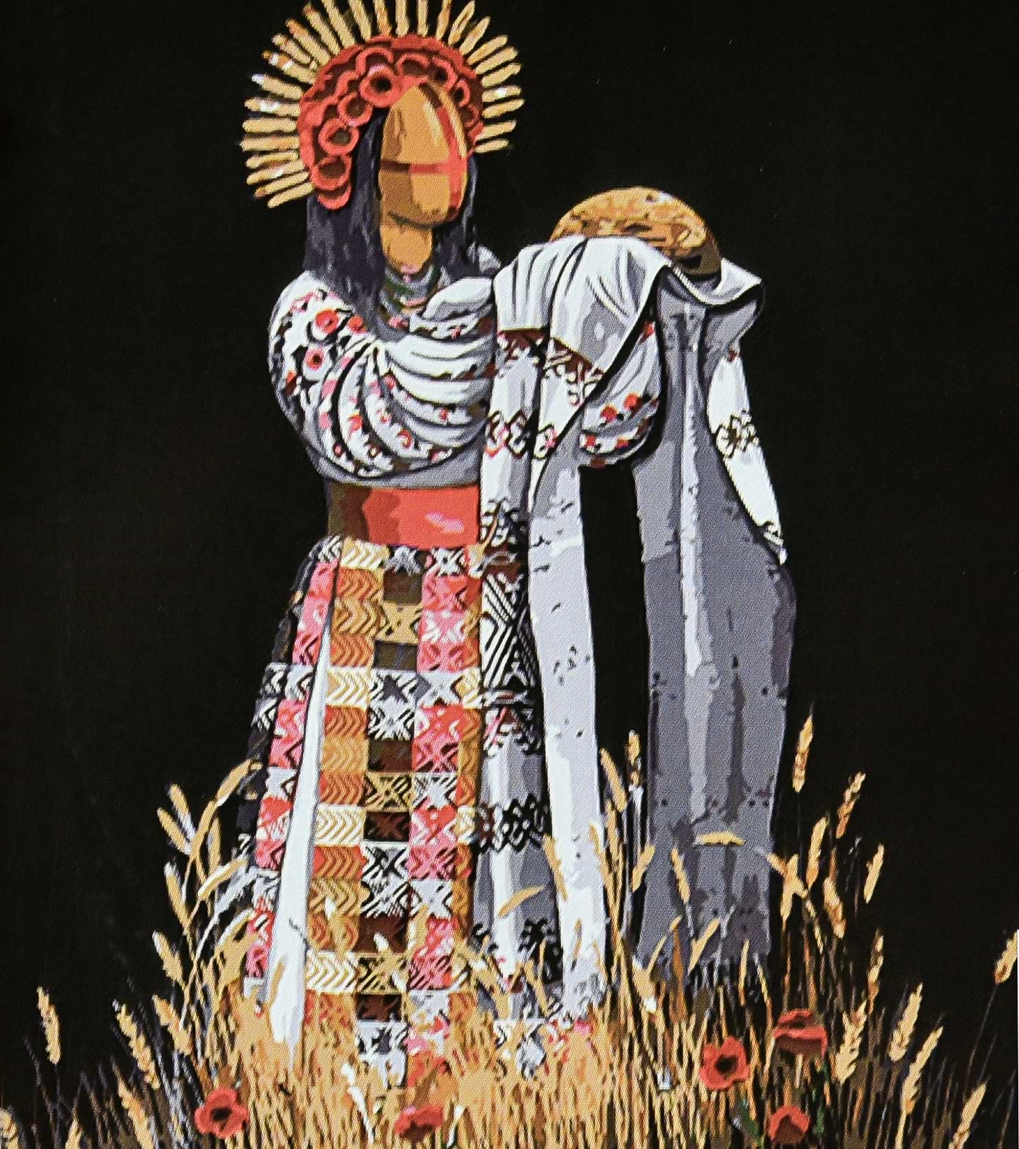 Картина за номерами Strateg Колоска на чорному фоні 40х50 см (AH1140)