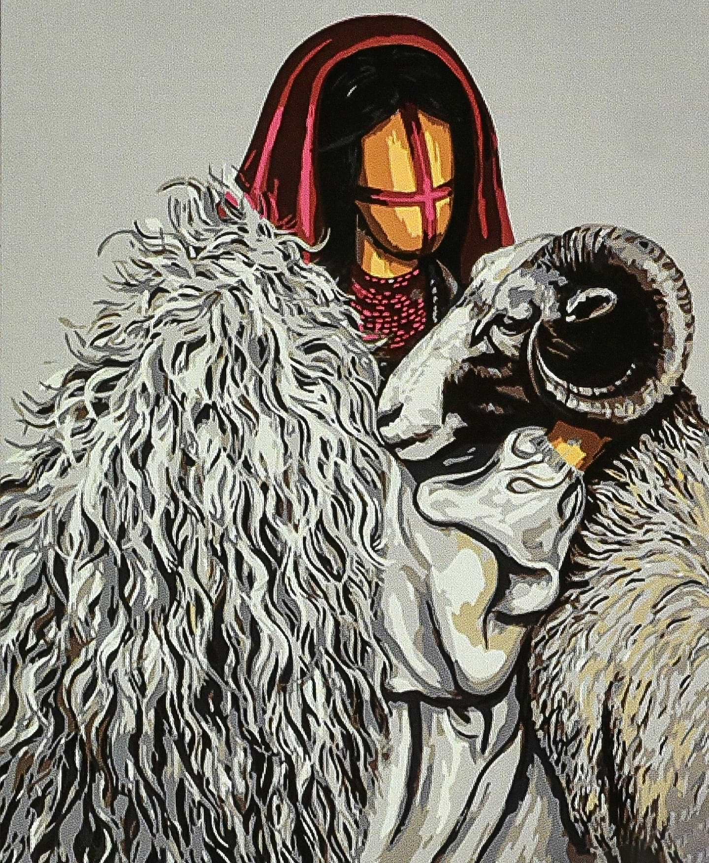 Картина за номерами Strateg Гірська кров на чорному фоні 40х50 см (AH1149)