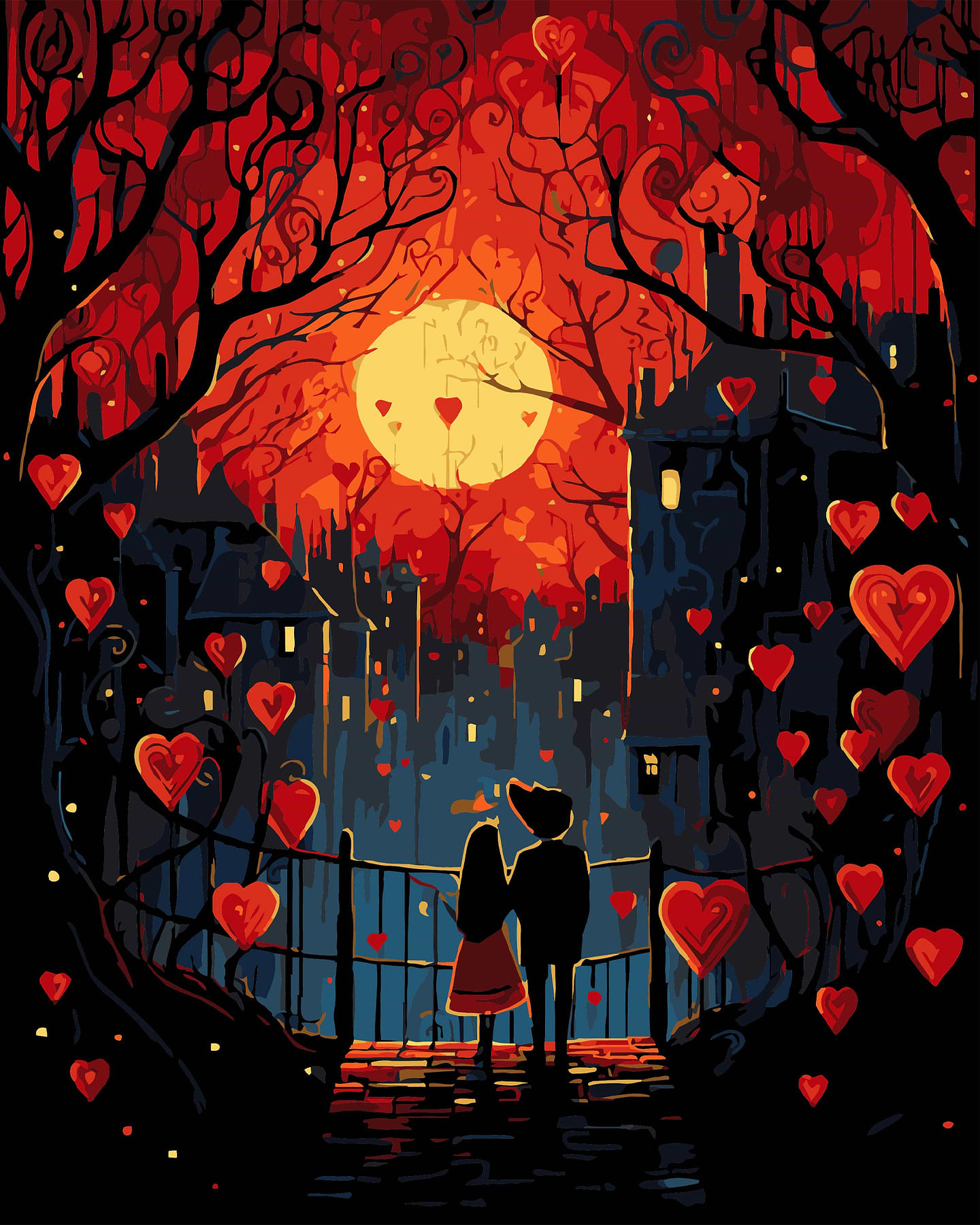 Картина за номерами Strateg Побачення на чорному фоні 40х50 см (AH1209-14)