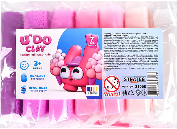Фото - Масса для лепки Strateg U'DOClay: Пинки (31068)