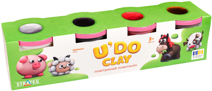 Масса для лепки Strateg ЮДО клей 4 баночки (31109)