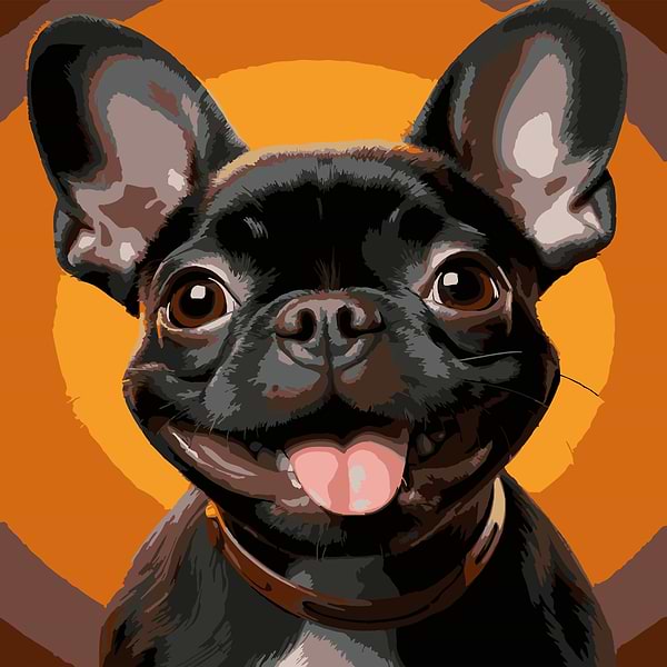 Фото - Картина за номерами Strateg Усміхнений бульдог 30х30 (ES-0902)