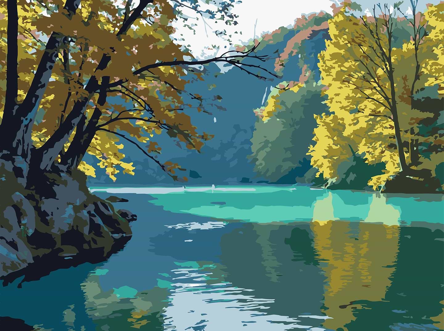 Картина за номерами Strateg Смарагдове озеро 30х40 (SS-1262)